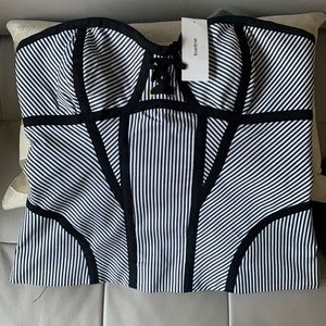 Bebe mixed stripe corset